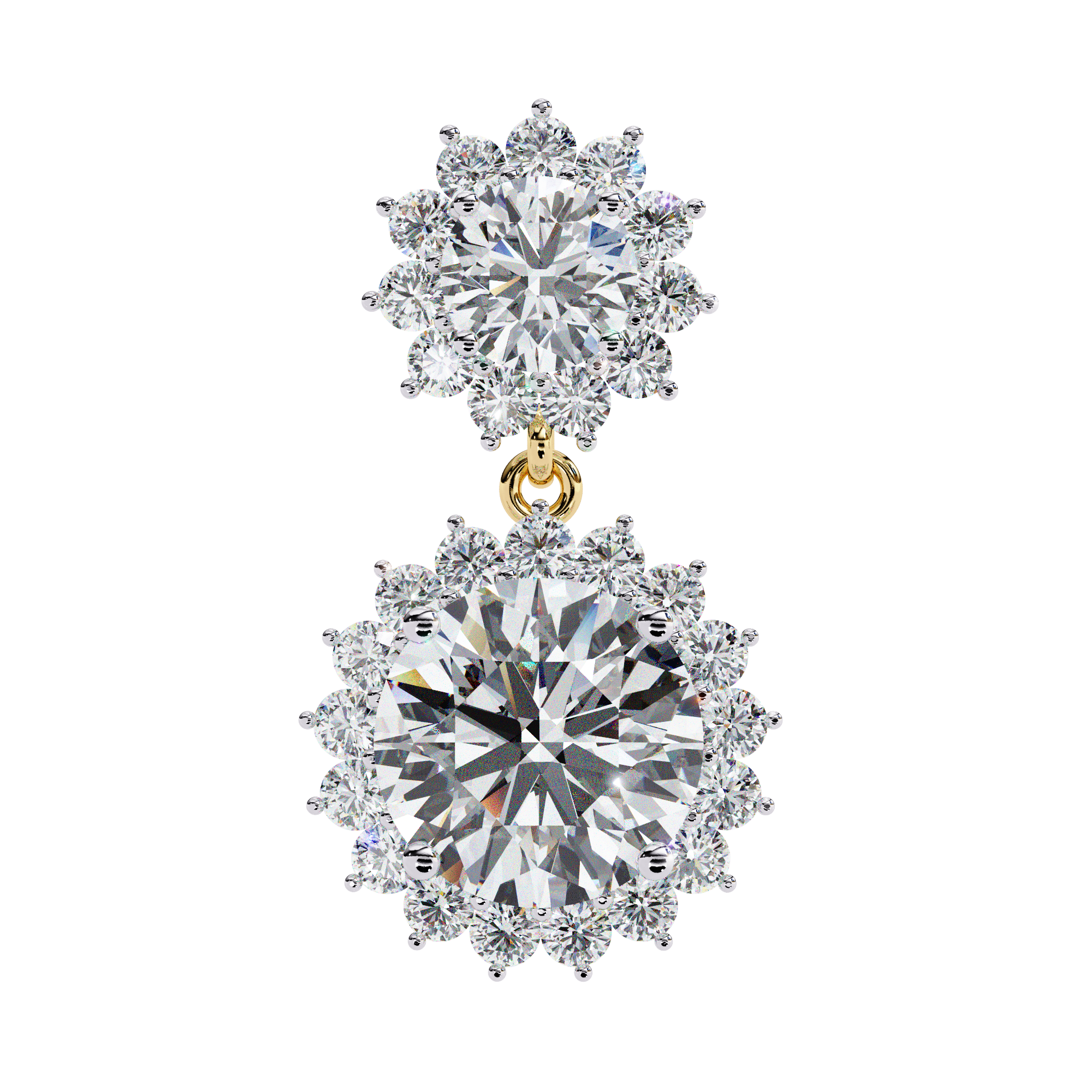 Solitairekart 1.37ct Floral Halo Natural Diamond Drop Earrings-HI Color, VS-SI Clarity